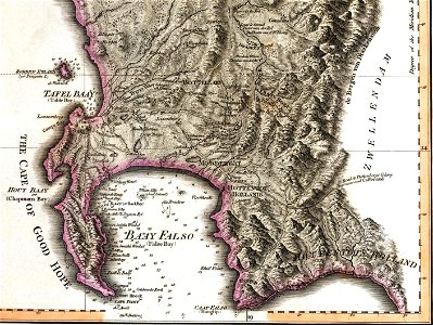The Dutch Colony of the Cape of Good Hope by William Faden, 1795, crop