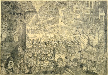 The Entry of Christ into Brussels, print by James Ensor, 1898, Prints Department, Royal Library of Belgium, S. IV 94663