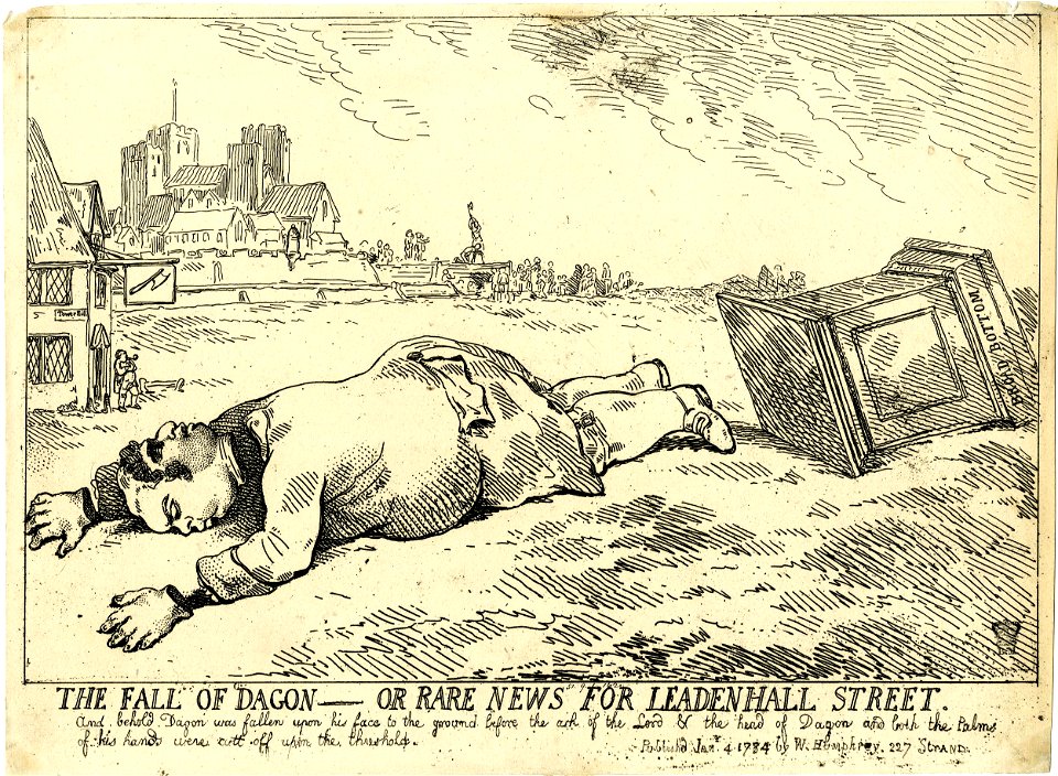 The fall of Dagon - or rare news for Leadenhall Street. (BM 1851,0901.162)