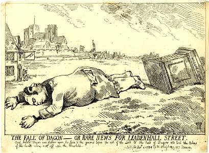 The fall of Dagon - or rare news for Leadenhall Street. (BM 1851,0901.162)