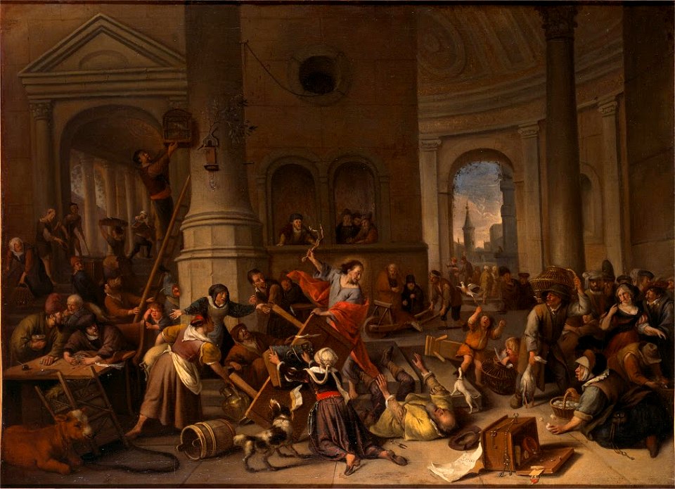 The Expulsion of the Money-Changers from the Temple by Jan Steen Museum De Lakenhal B 667
