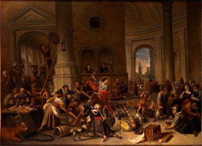The Expulsion of the Money-Changers from the Temple by Jan Steen Museum De Lakenhal B 667