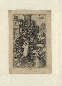 The Drunken Drummer print by Dirck Vellert, S.II 31194, Prints Department, Royal Library of Belgium