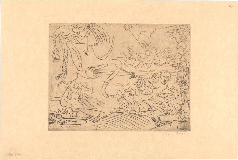 The Elephant's Joke, print by James Ensor, 1888, Prints Department, Royal Library of Belgium, S. IV 594