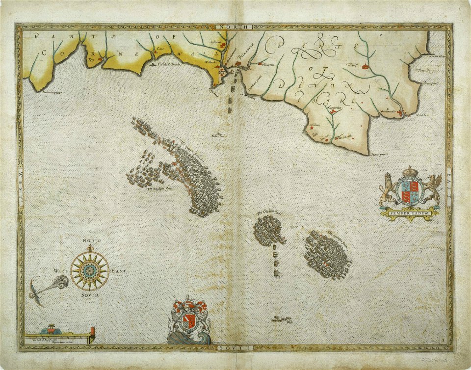The English engage the Spanish fleet near Plymouth on 31 July 1588 RMG D3293