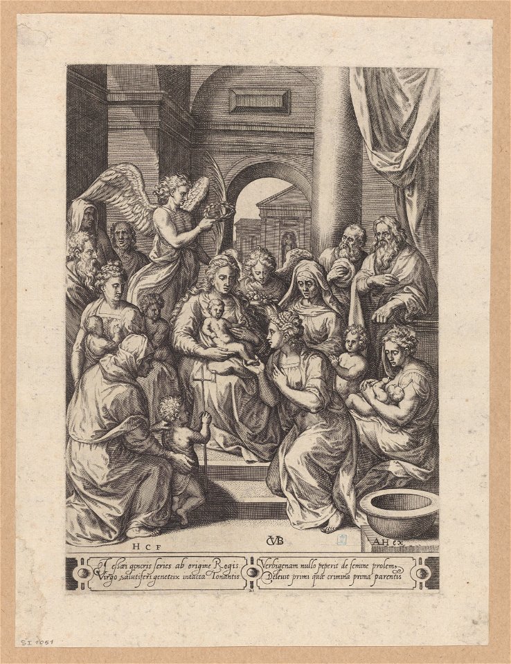 The Family of Mary 1576 print by Chrispijn van den Broeck, S.I 1051, Prints Department, Royal Library of Belgium