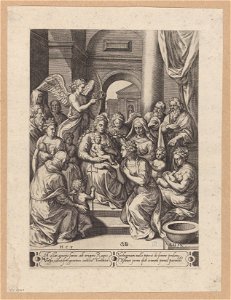 The Family of Mary 1576 print by Chrispijn van den Broeck, S.I 1051, Prints Department, Royal Library of Belgium