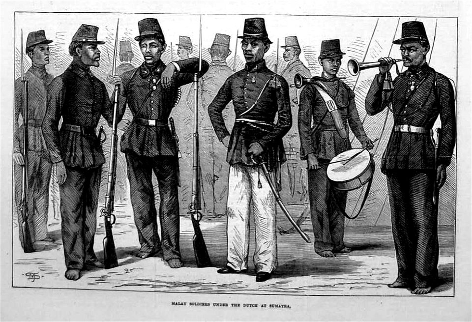 The Dutch War In Sumatra- Malay Soldiers Under The Dutch - Free Stock ...