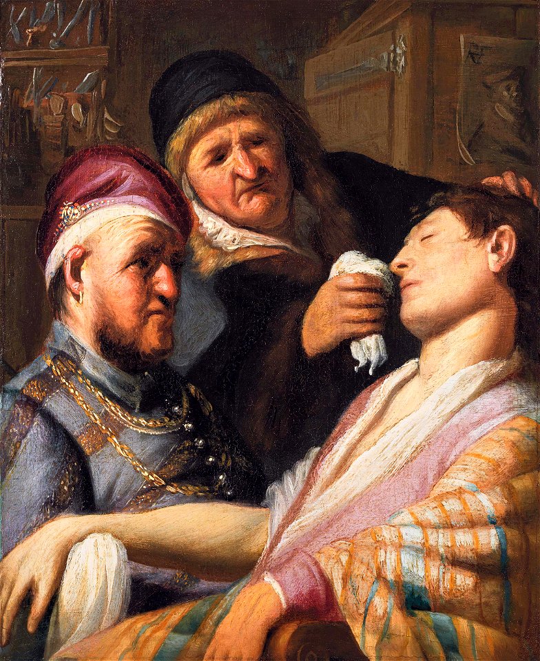 The fainted patient, by Rembrandt