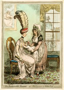 The Fashionable Mamma,—or—the Convenience of Modern Dress