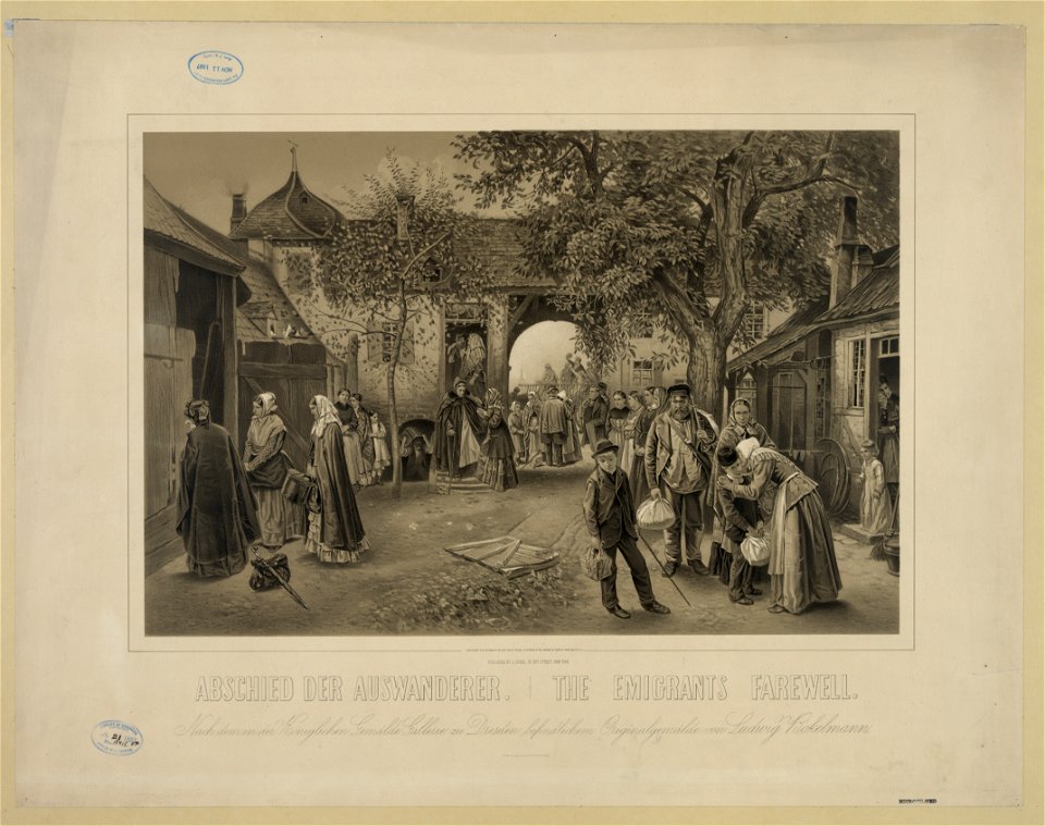 The emigrants farewell Abschied der auswanderer - - The Major & Knapp Engraving Co. 56 & 58 Park Place, N.Y. LCCN2013646644