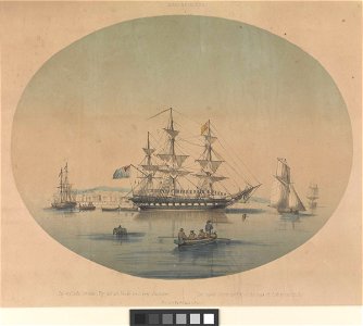 The English corvette 'Fly' outside Sydney harbour RMG PW8053