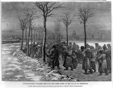 The famine in Russia (1892)- famine stricken villagers who have left their homes on the way to St. Petersb. LCCN2007681693