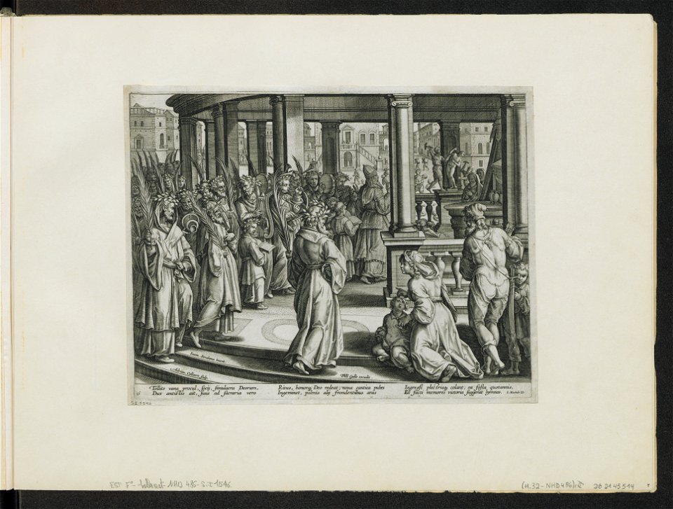The Entrance in the Citadel of Jerusalem ca.1589 print by Stradanus, S.I 1546, Prints Department, Royal Library of Belgium