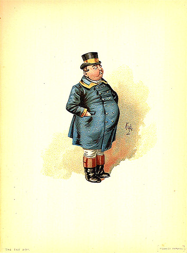 The Fat Boy 1889 Dickens The Pickwick Papers character by Kyd (Joseph Clayton Clarke)