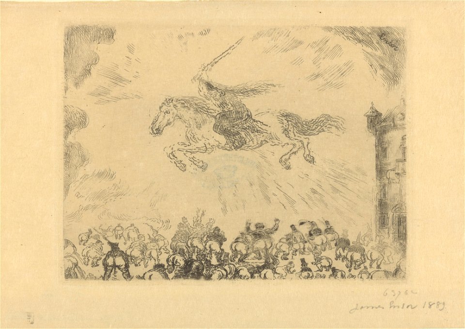 The Exterminating Angel, print by James Ensor, 1889, Prints Department, Royal Library of Belgium, S. II 63762