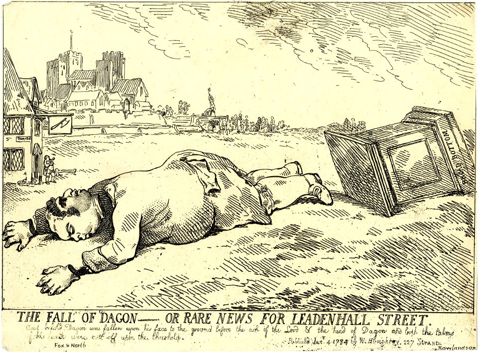 The fall of Dagon - or rare news for Leadenhall Street. (BM 1868,0808.5091)
