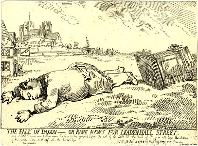 The fall of Dagon - or rare news for Leadenhall Street. (BM 1868,0808.5091)
