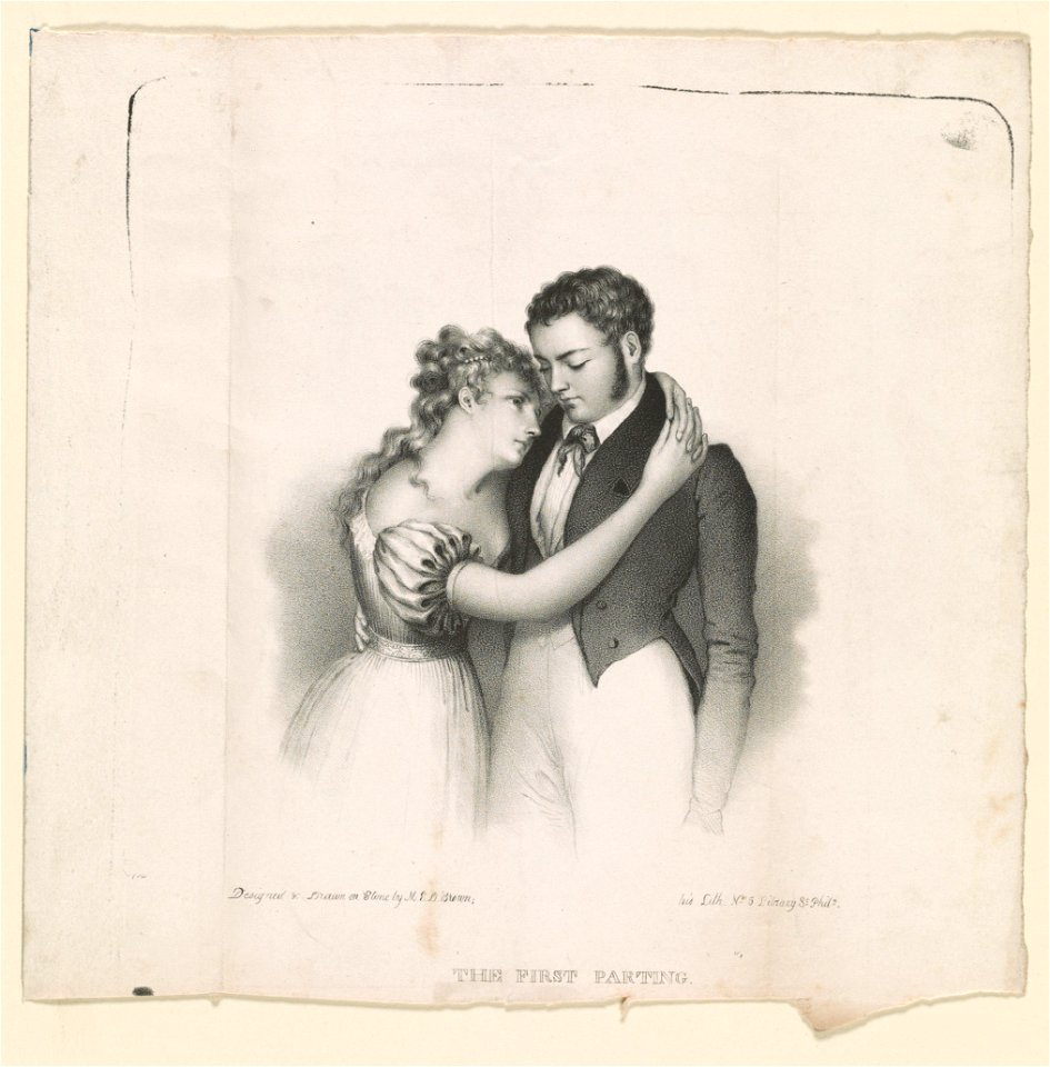 The first parting - designed and drawn on stone by M.E.D. Brown ; his lith. No. 5 Library St. Phila. LCCN2013646747