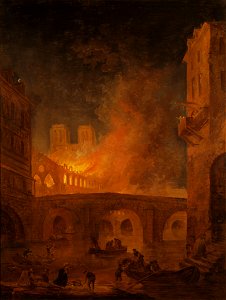 The Fire of Hôtel-Dieu in Paris 1772 (Hubert Robert) - Nationalmuseum - 23814