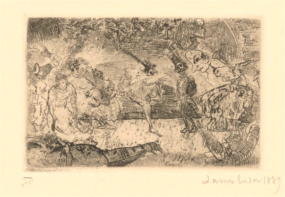 The Fantastic Ball, print by James Ensor, 1889, Prints Department, Royal Library of Belgium, F. 27014