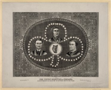 The Fenian martyrs of Ireland. Executed at Manchester Engd. Nov. 23 1867. Their last words were God save Ireland - engraved & printed by Chas. Hart, 99 Fulton St., N.Y. LCCN2013645227