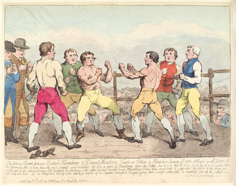 The famous battle between Richard Humphreys and Daniel Mendoza...' (Richard Humphries; Daniel Mendoza) by Samuel William Fores