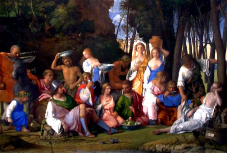 The Feast of the Gods-1514 1529-Giovanni Bellini and Titian half crop