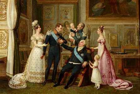 The French Royal family in 1823. Free illustration for personal and commercial use.