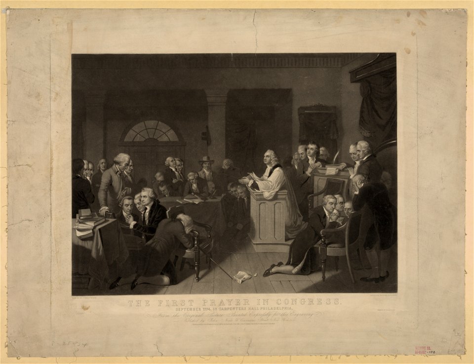 The first prayer in Congress - painted by T.H. Matteson ; engraved on steel by H.S. Sadd. LCCN2006676690
