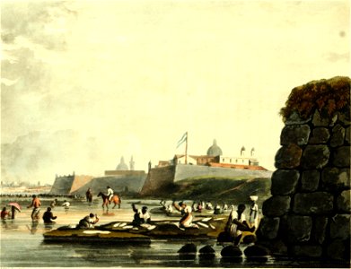 The fuerte (citadel), Buenos Aires c.1818. Free illustration for personal and commercial use.
