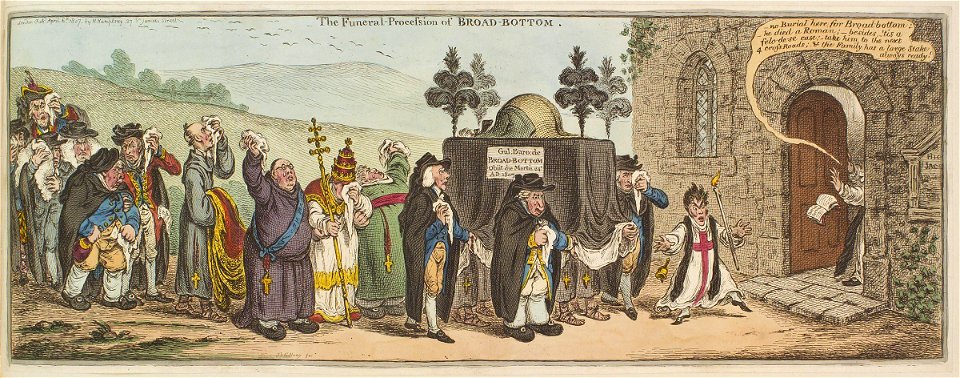 The funeral procession of Broad-bottom by James Gillray