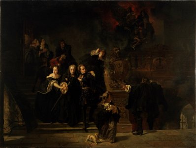 The Fire at the Royal Palace, Stockholm, May 7th, 1697 (Johan Fredrik Höckert) - Nationalmuseum - 18358