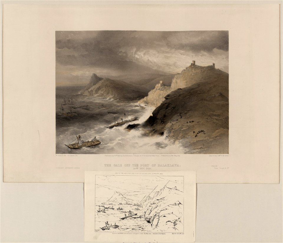 The gale off the port of Balaklava, 14th Nov. 1854 - W. Simpson del. ; R. Carrick lith. LCCN2004672563