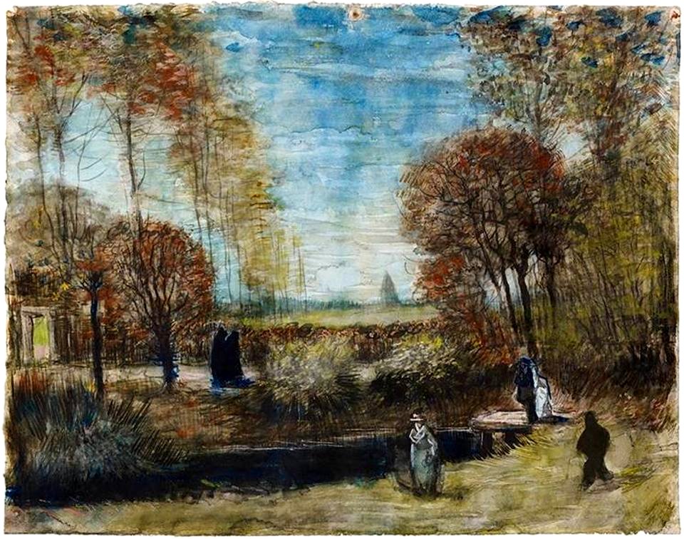 The Garden of the Vicarage at Nuenen by Vincent van Gogh, 1885, watercolor