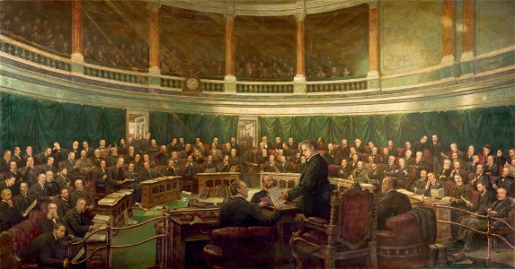 The First Meeting of the London County Council in the County Hall Spring Gardens, 1889 - Henry Jamyn Brooks