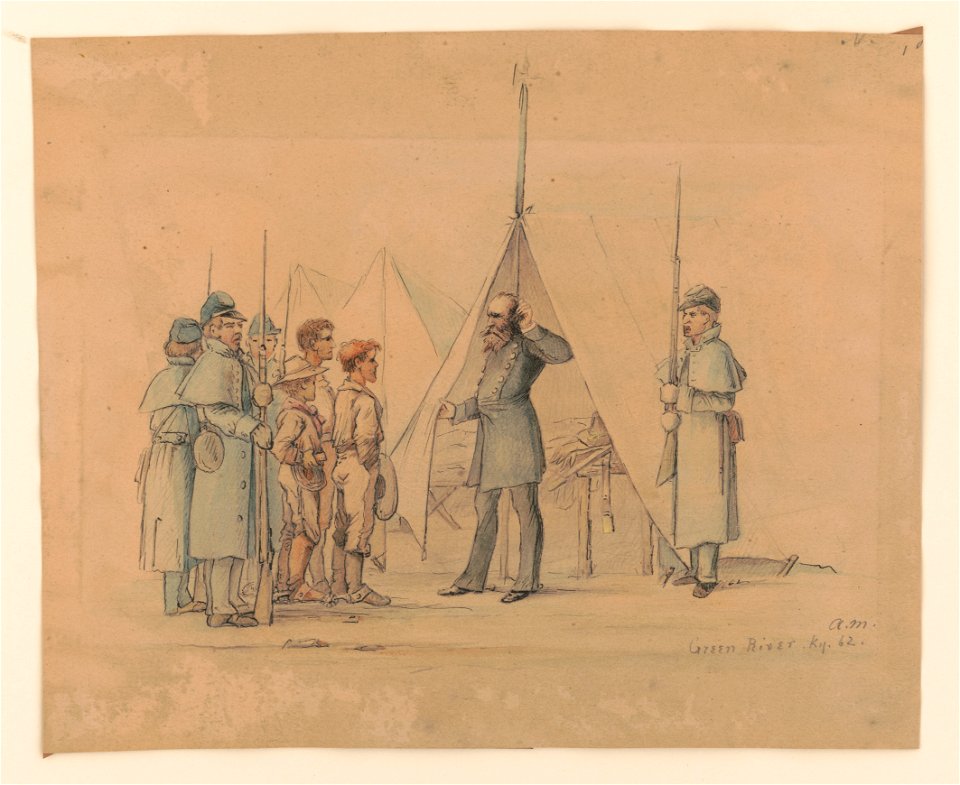 The first Rebel prisoners & Genl (i.e. General) Willich, Green River, Ky (i.e. Kentucky) - A.M LCCN2017646963