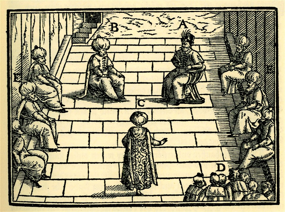 The German diplomatic mission meets with Ottoman officials - Schweigger Salomon - 1608