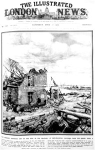 The Germans birthday gift to the King of the Belgians! At Dry-Grachten, captured from the enemy, April 8 - ILN 1915