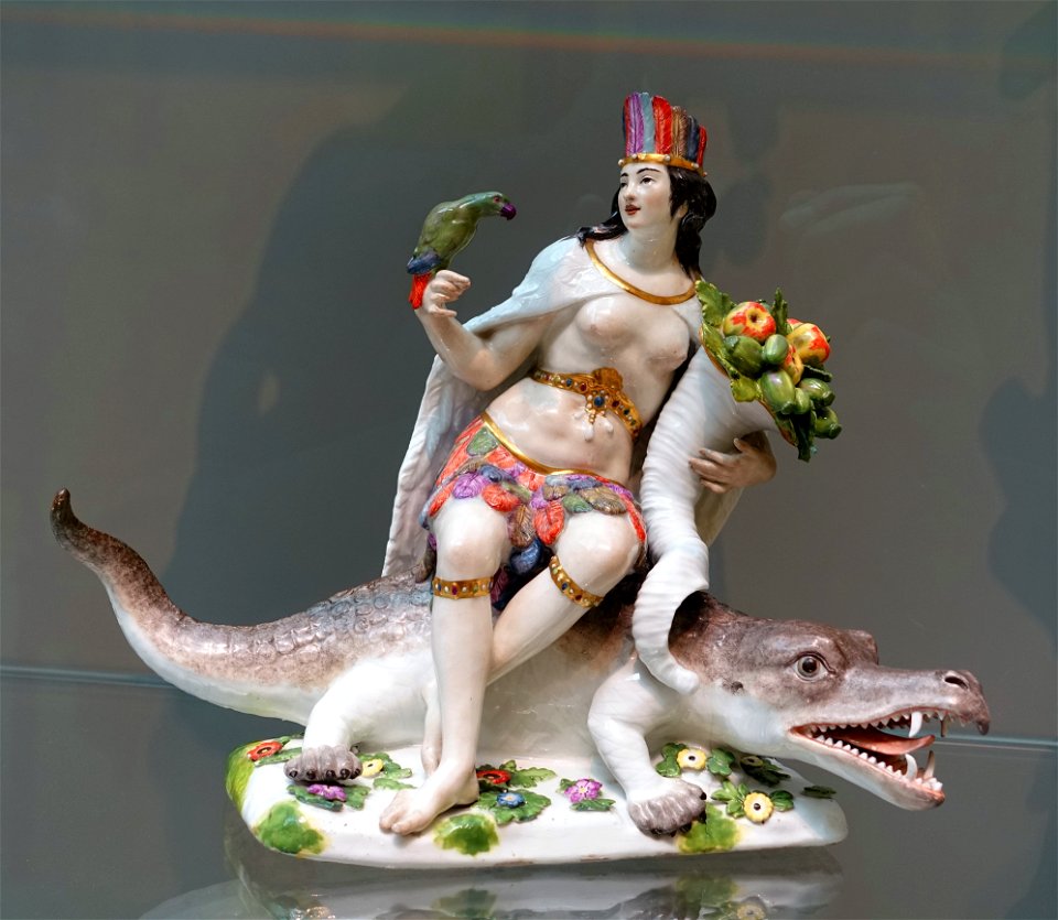 The Four Continents (America), Johann Joachim Kaendler and assistants, Meissen Porcelain Factory, c. 1760, hard-paste porcelain - Wadsworth Atheneum - Hartford, CT - DSC05373
