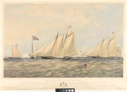 The Gloriana Yacht, 134 Tons - Joseph Lee - off Cowes, in the Royal Yacht Squadron Match - August 17th 1853 RMG PY8710