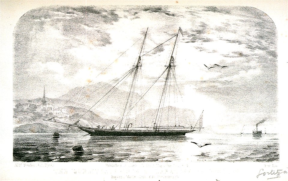 The Gorlitza Prince A.Labanoff de Rostoff. Imperial Yacht Club of St Petersburgh. Published in Hunt's Yachting Magazine Jan 1854 RMG PU6551