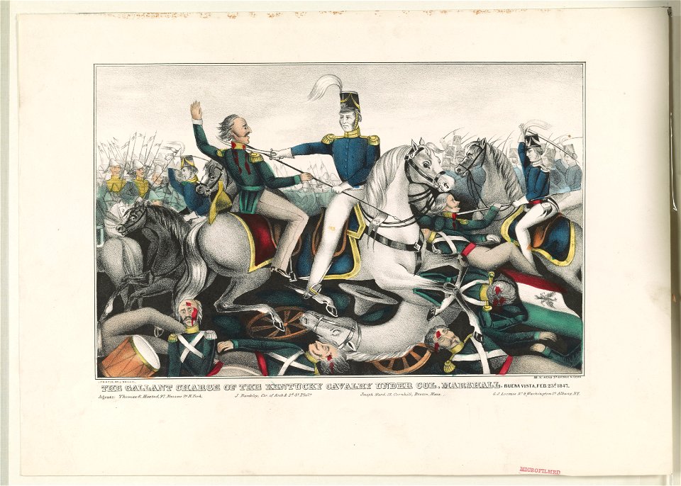 The gallant charge of the Kentucky cavalry under Col. Marshall. Buena Vista, Feb. 23rd 1847 LCCN2013646728