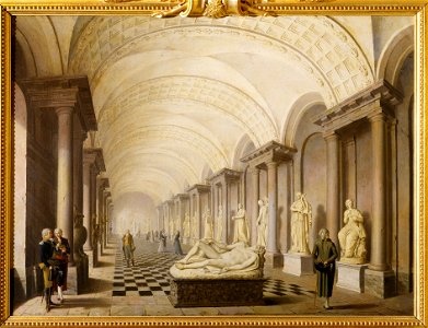 The Gallery of the Muses, in the Royal Museum at the Royal Palace, Stockholm (Pehr Hilleström d.ä.) - Nationalmuseum - 17968