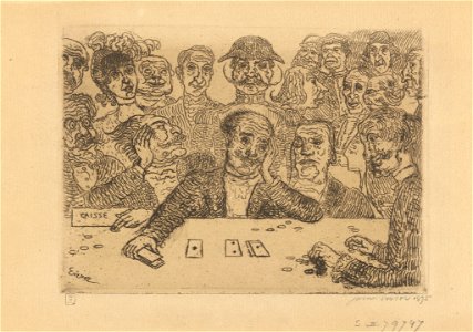 The Gamblers, print by James Ensor, 1895, Prints Department, Royal Library of Belgium, S. II 79747