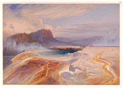 The Great Blue Spring of the Lower geyser basin, yellowstone - TM ; Prang's American Chromo. LCCN94515827