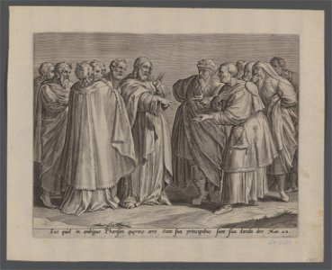 The great commandment 1585 print by Ambrosius Francken I, S.II 136378, Prints Department, Royal Library of Belgium