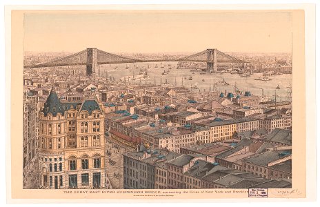 The great East River suspension bridge, connecting the cities of New York and Brooklyn LCCN2004665427