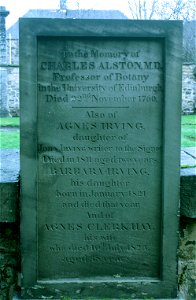 The grave of Charles Alston, Canongate Kirkyard, Edinburgh1 Kopie