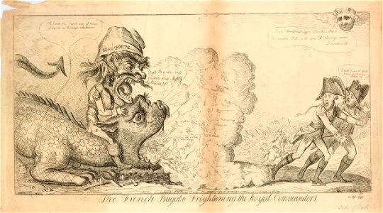 The French bugabo frightening the royal commanders. (BM 1868,0808.10347)